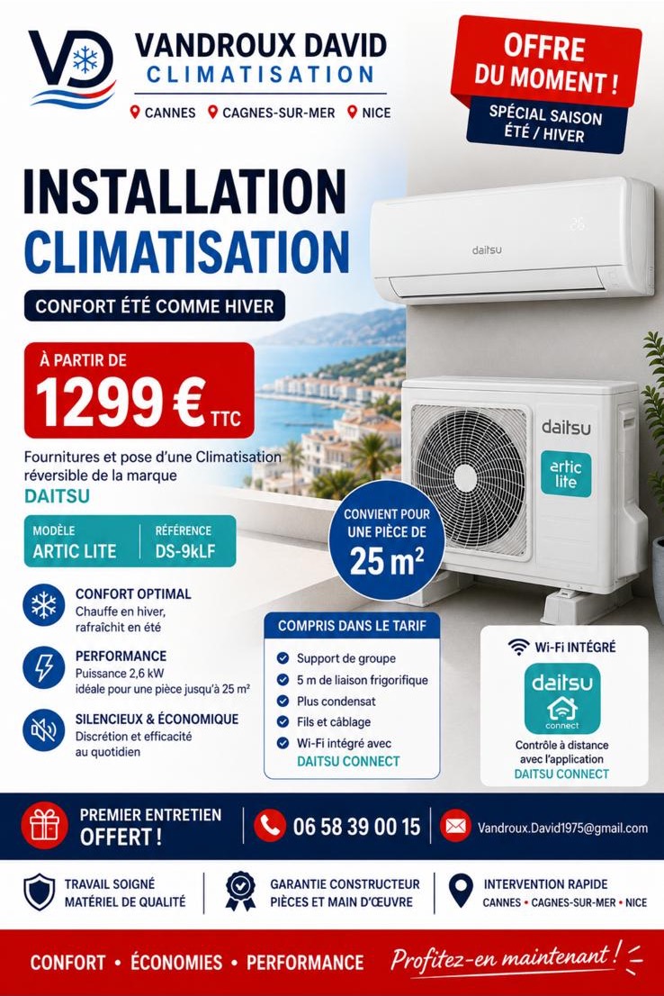 Offre climatisation Daitsu à partir de 1299 euros TTC